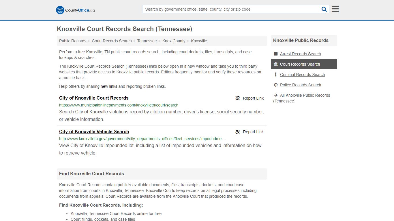 Court Records Search - Knoxville, TN (Adoptions, Criminal, Child ...